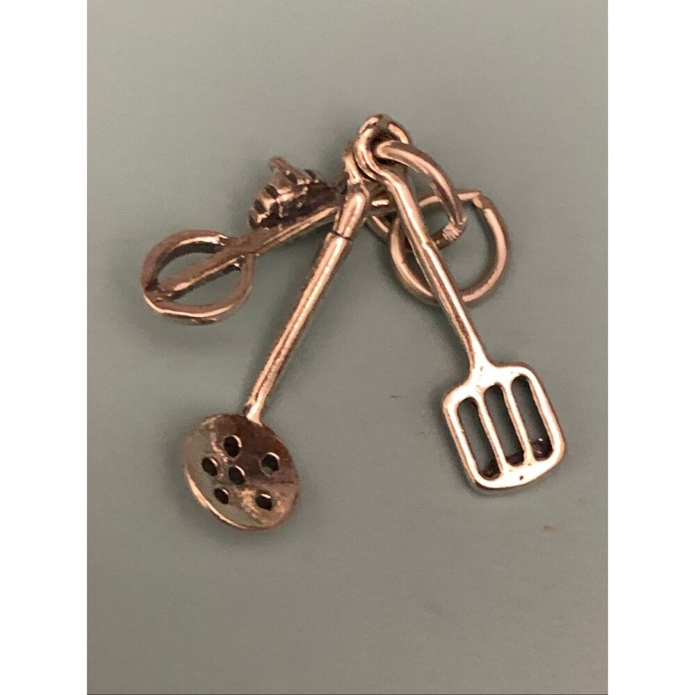.925 Cooking Utensils Sterling Silver Jewelry Charm #cook #chef #kitchen